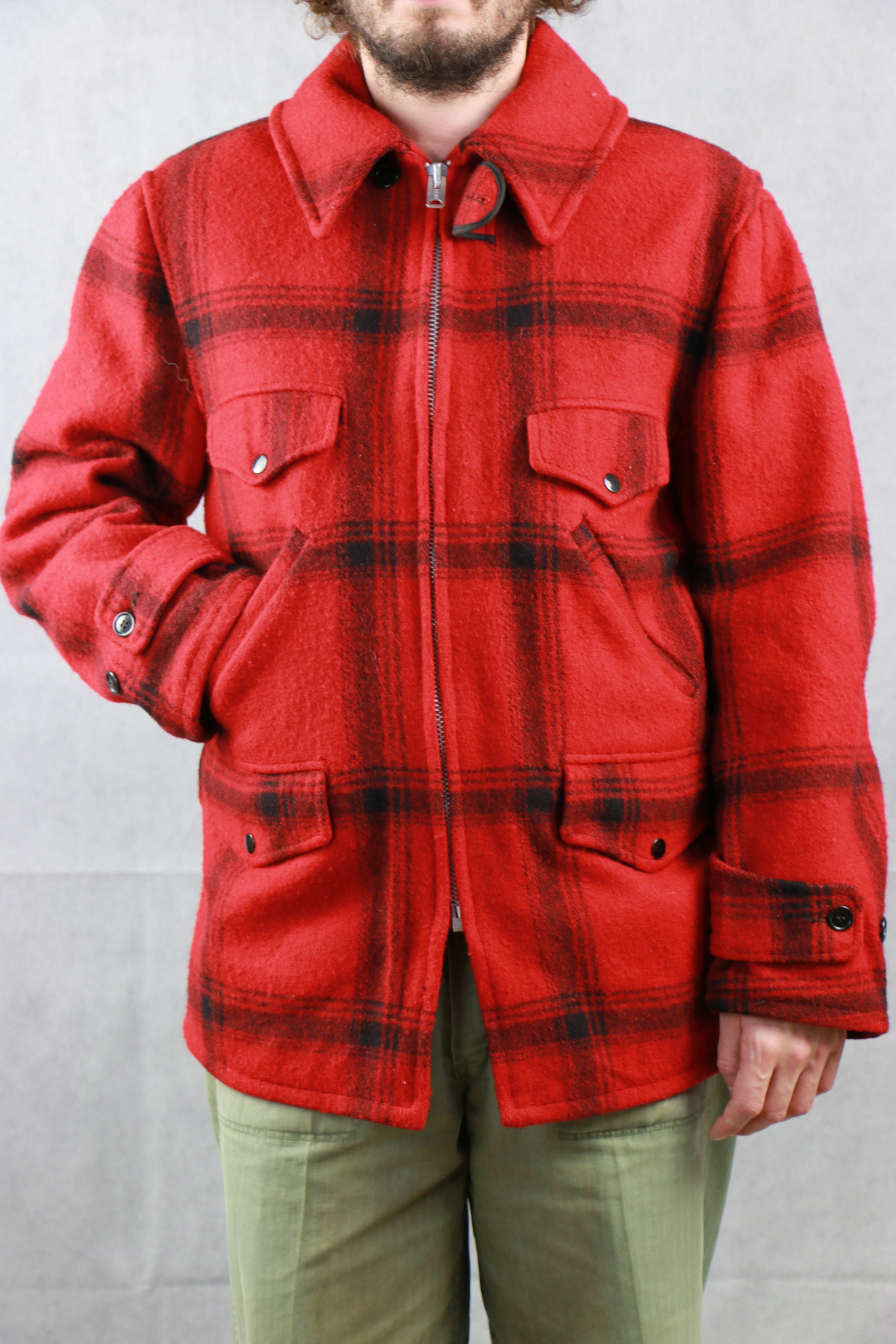 Midwest company 60's Wool Plaid Hunting Jacket ~ Vintage Store