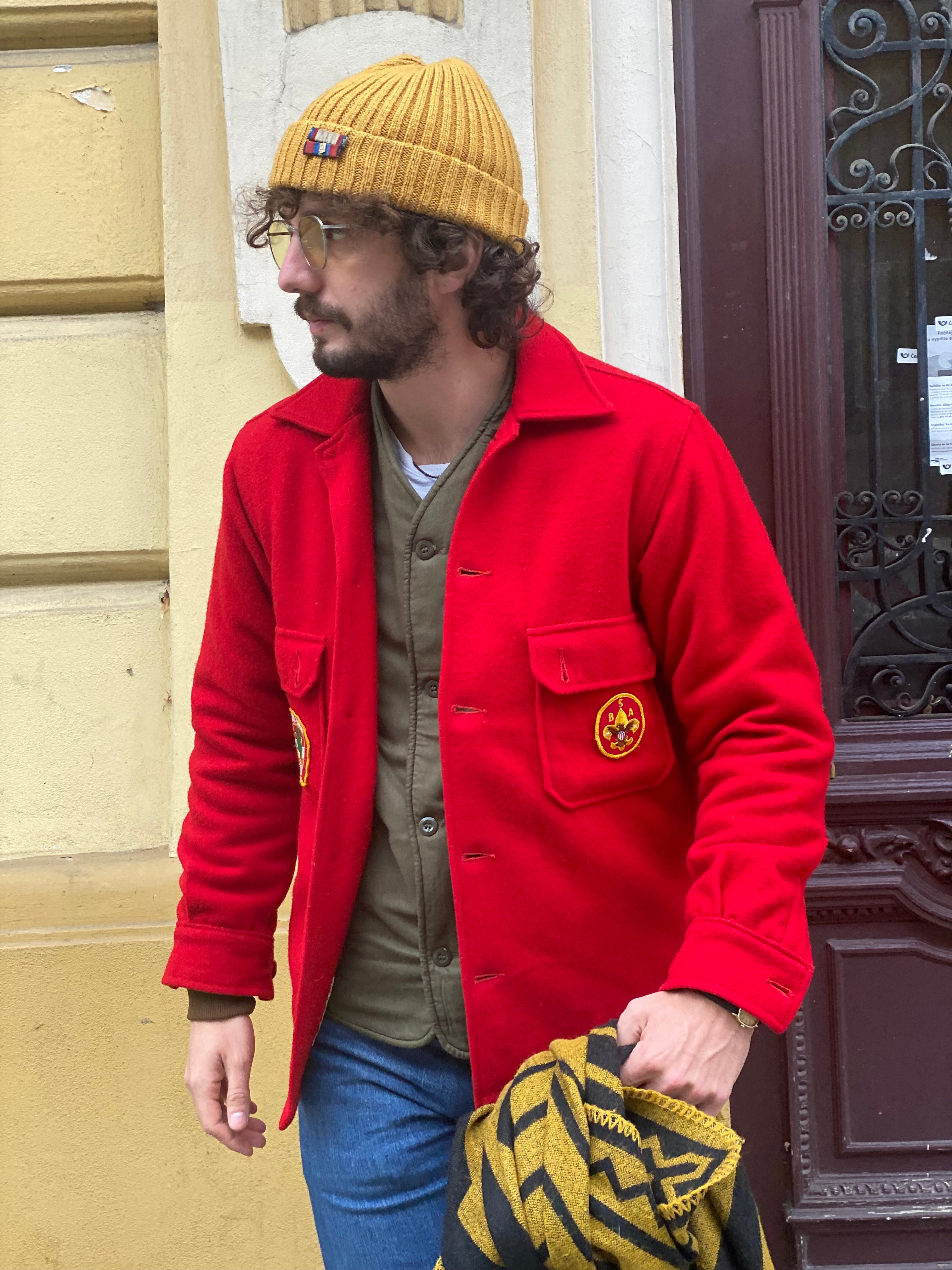 Boy scout red wool on sale jacket