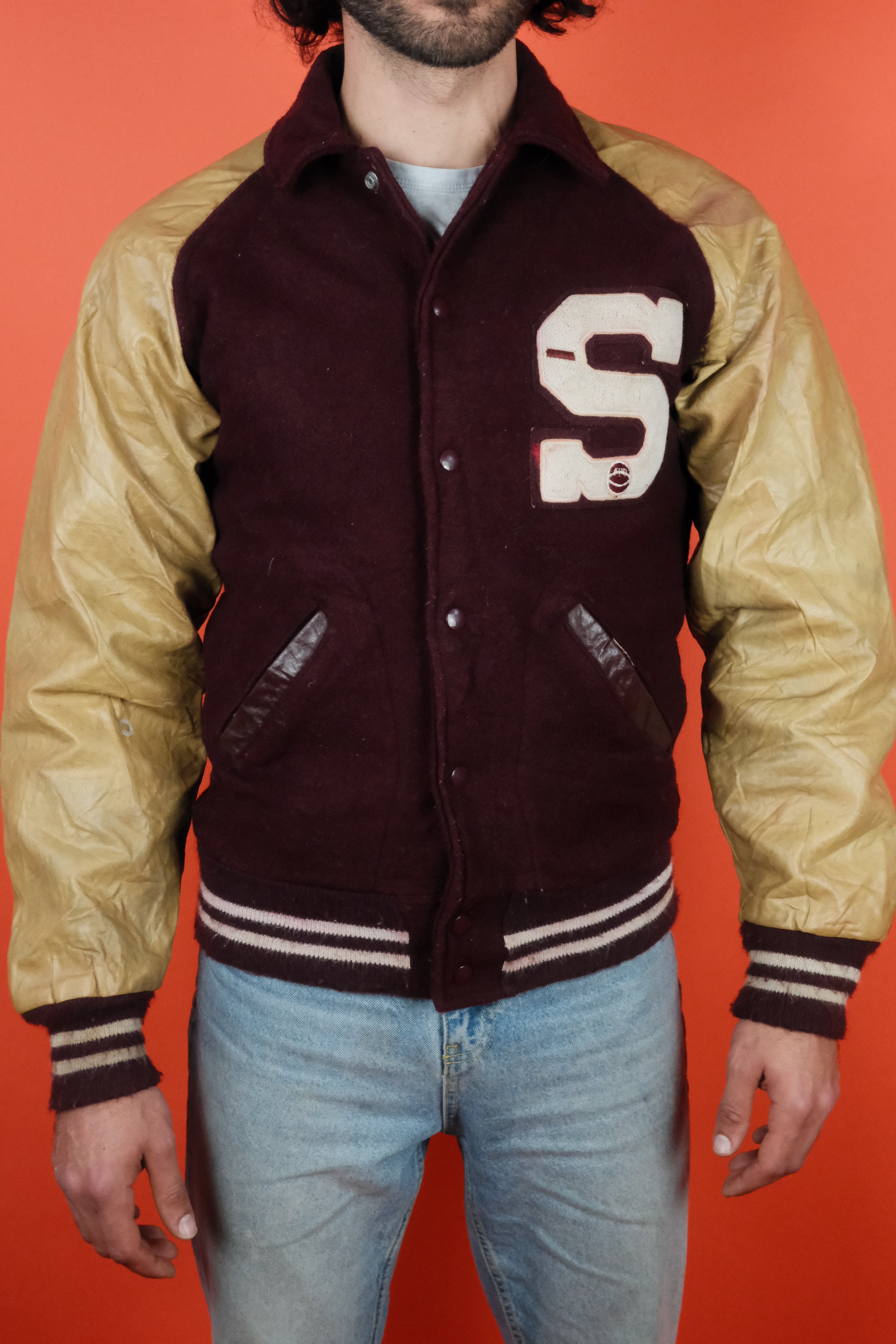 Letter 'S' Varsity Jacket two tone ~ Vintage Store Clochard92.com