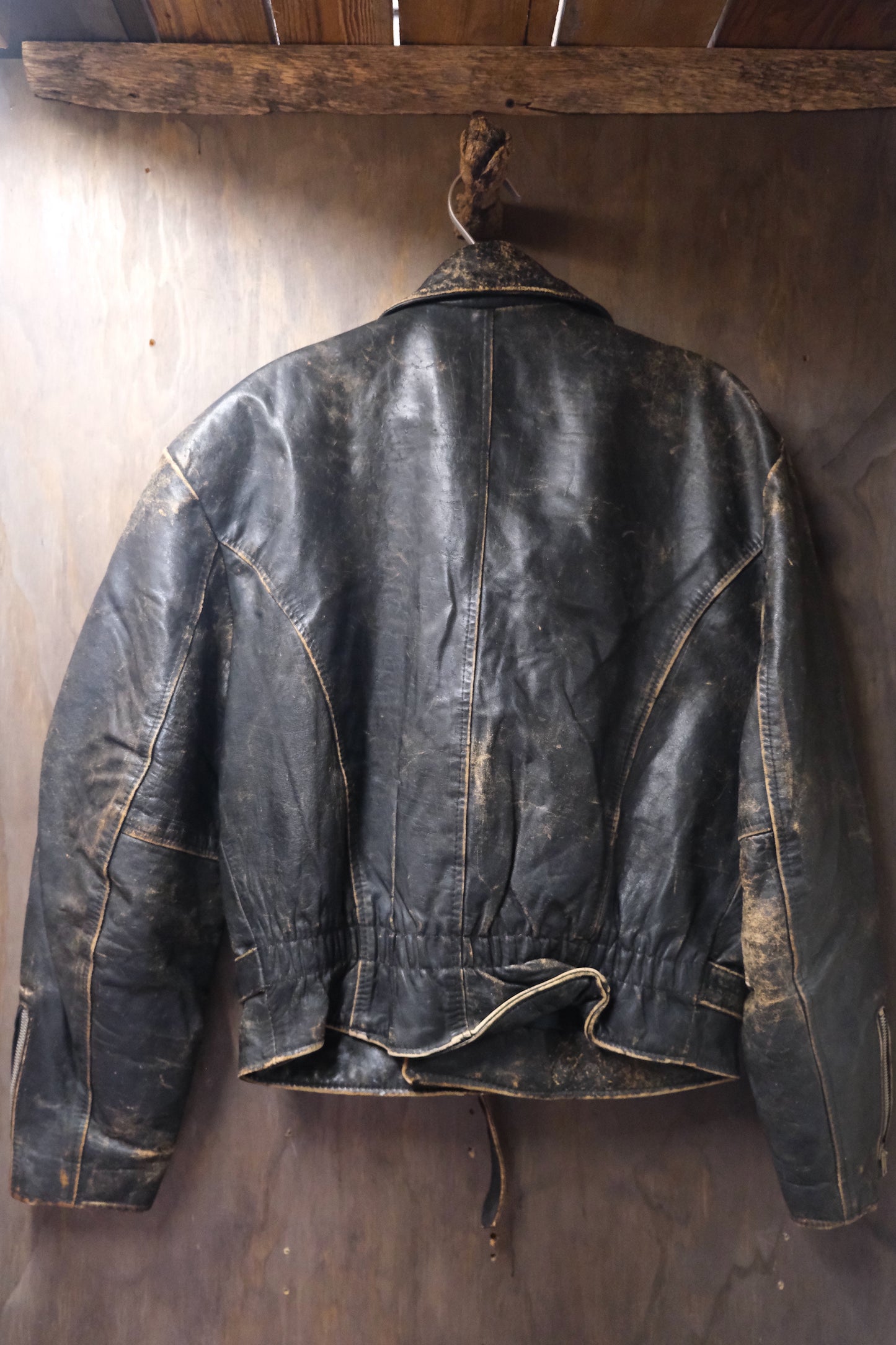 Vintage German biker leather jacket M/L