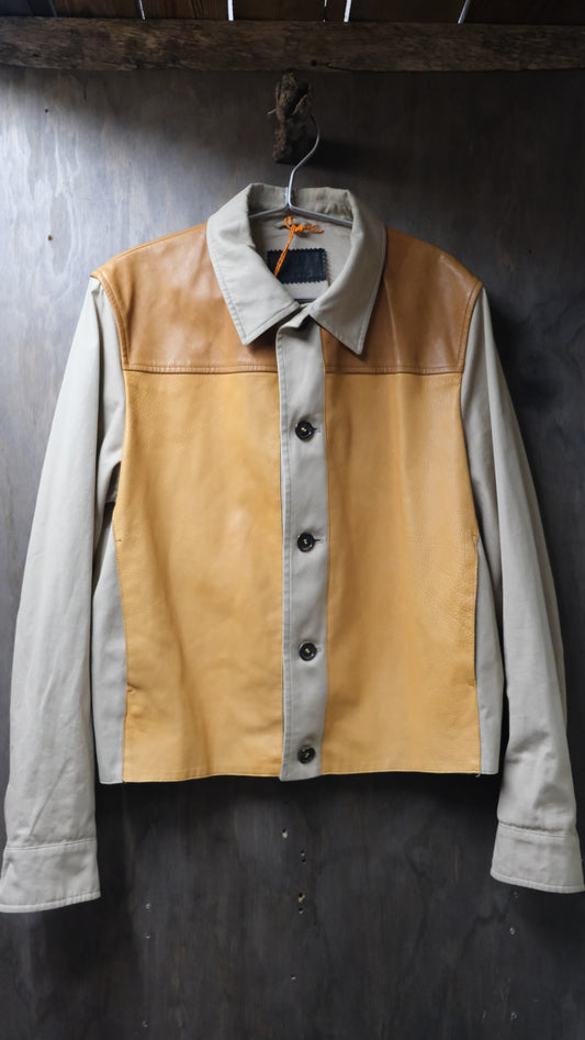 90s Prada canvas leather jacket S