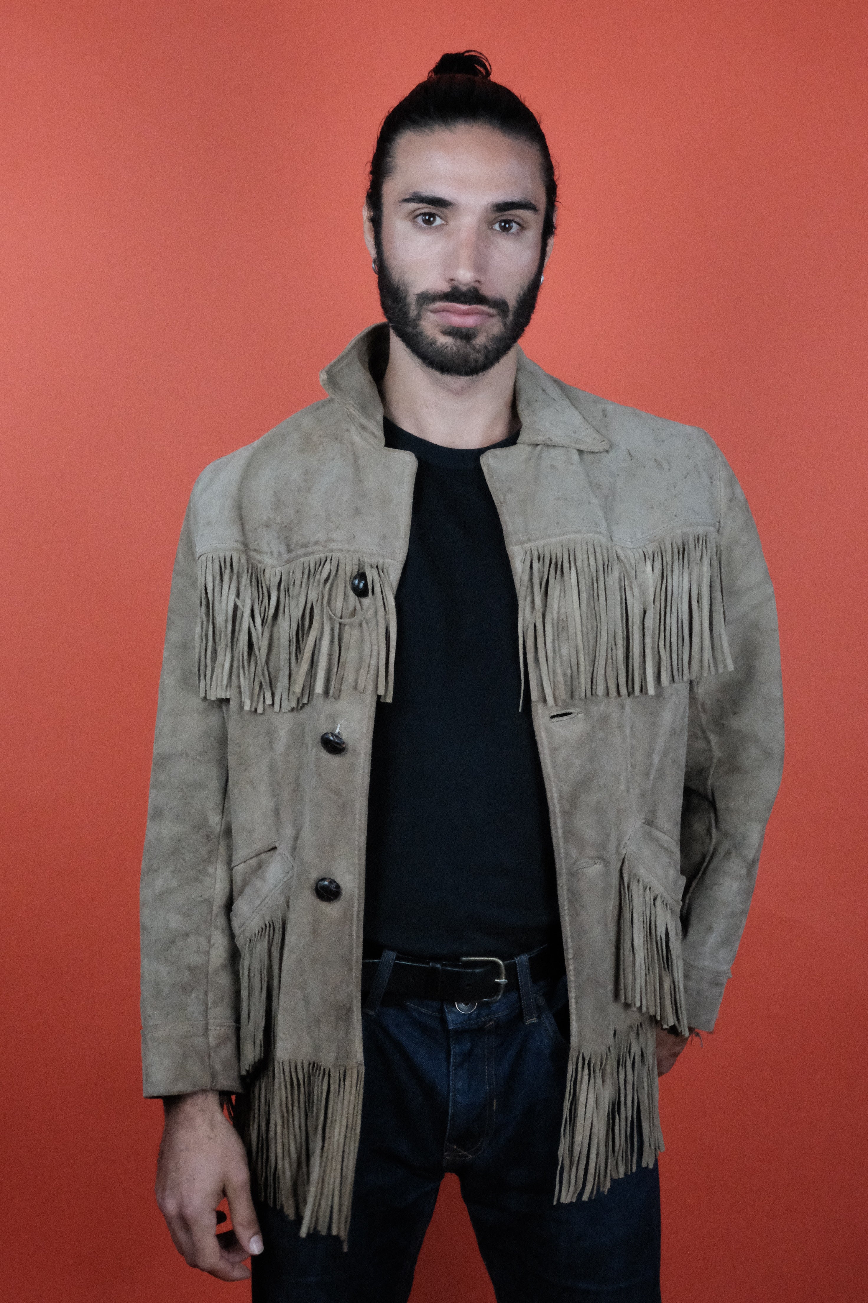 Fringe Suede Leather Jacket Made in USA 'M' ~ Vintage Store