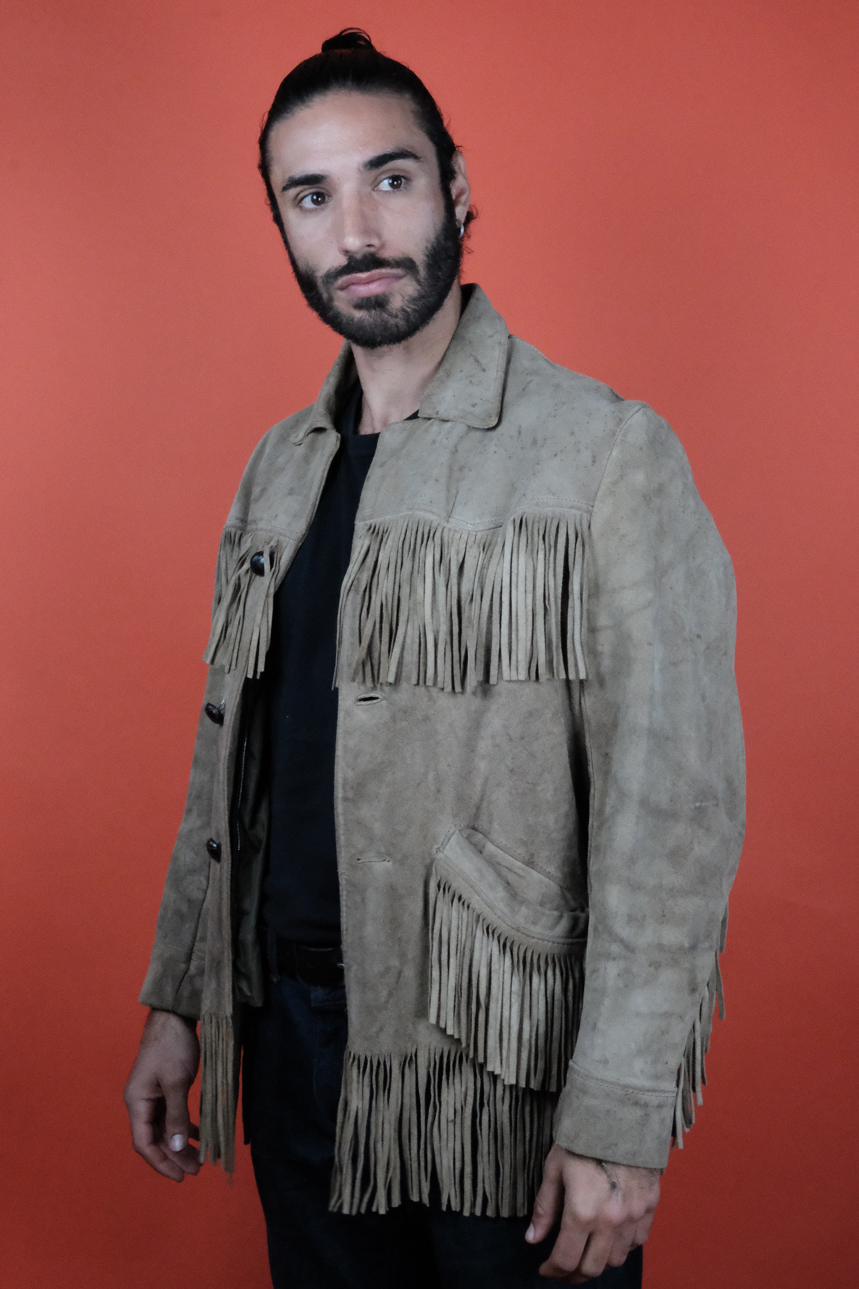 Fringe Suede Leather Jacket Made in USA 'M' ~ Vintage Store