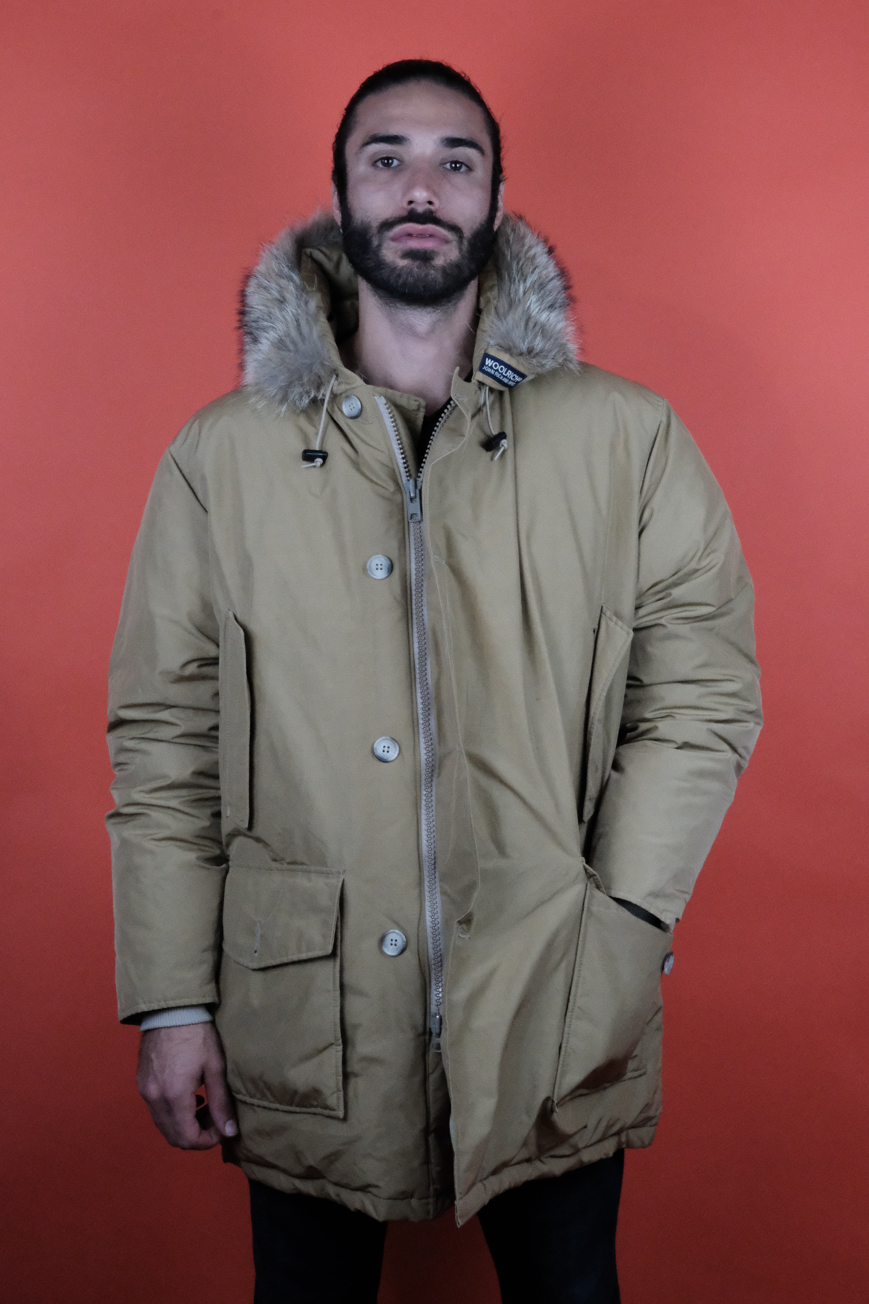 Woolrich store beige parka