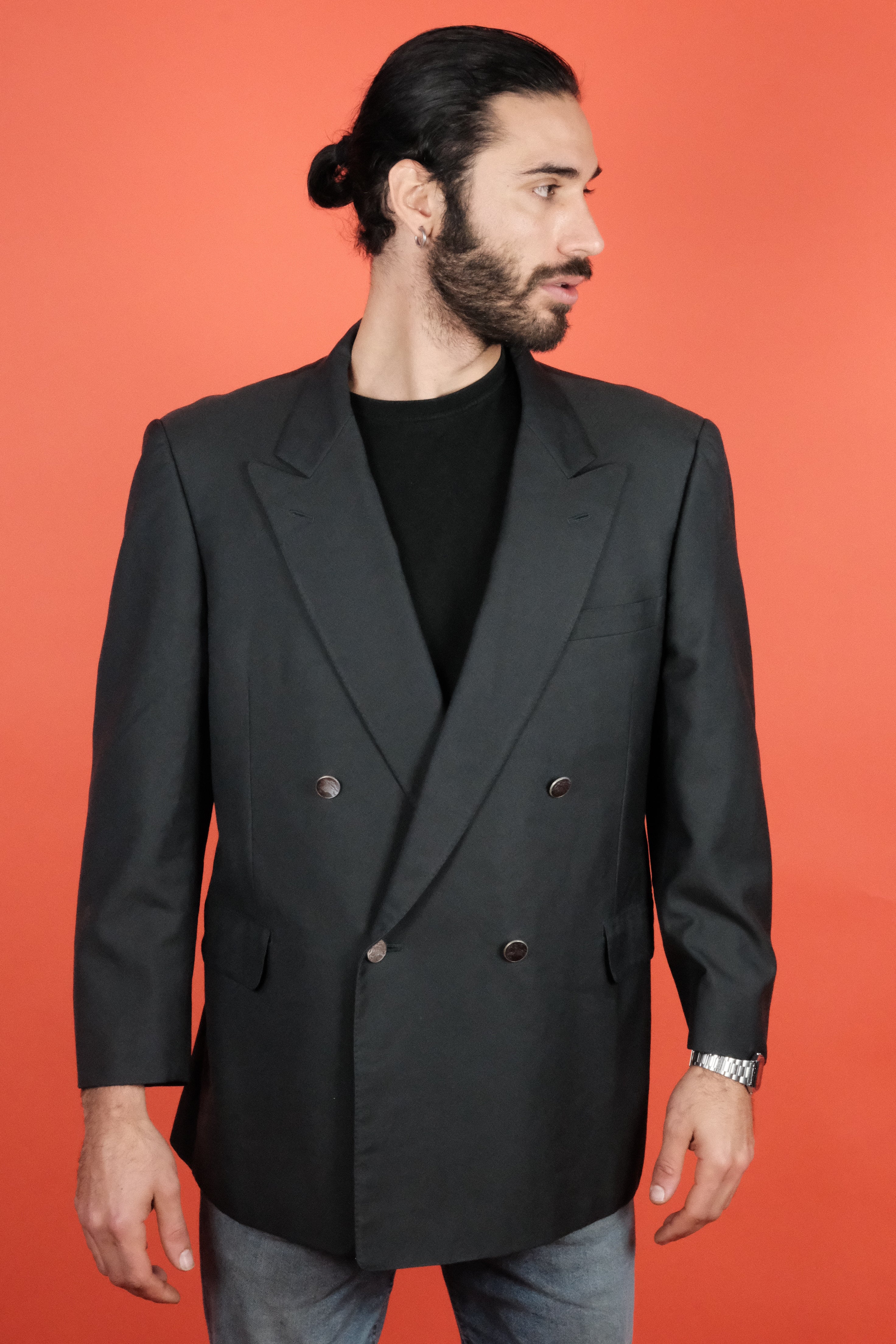Burberrys' Prestige Collection Double Breasted Suit Jacket 'L'