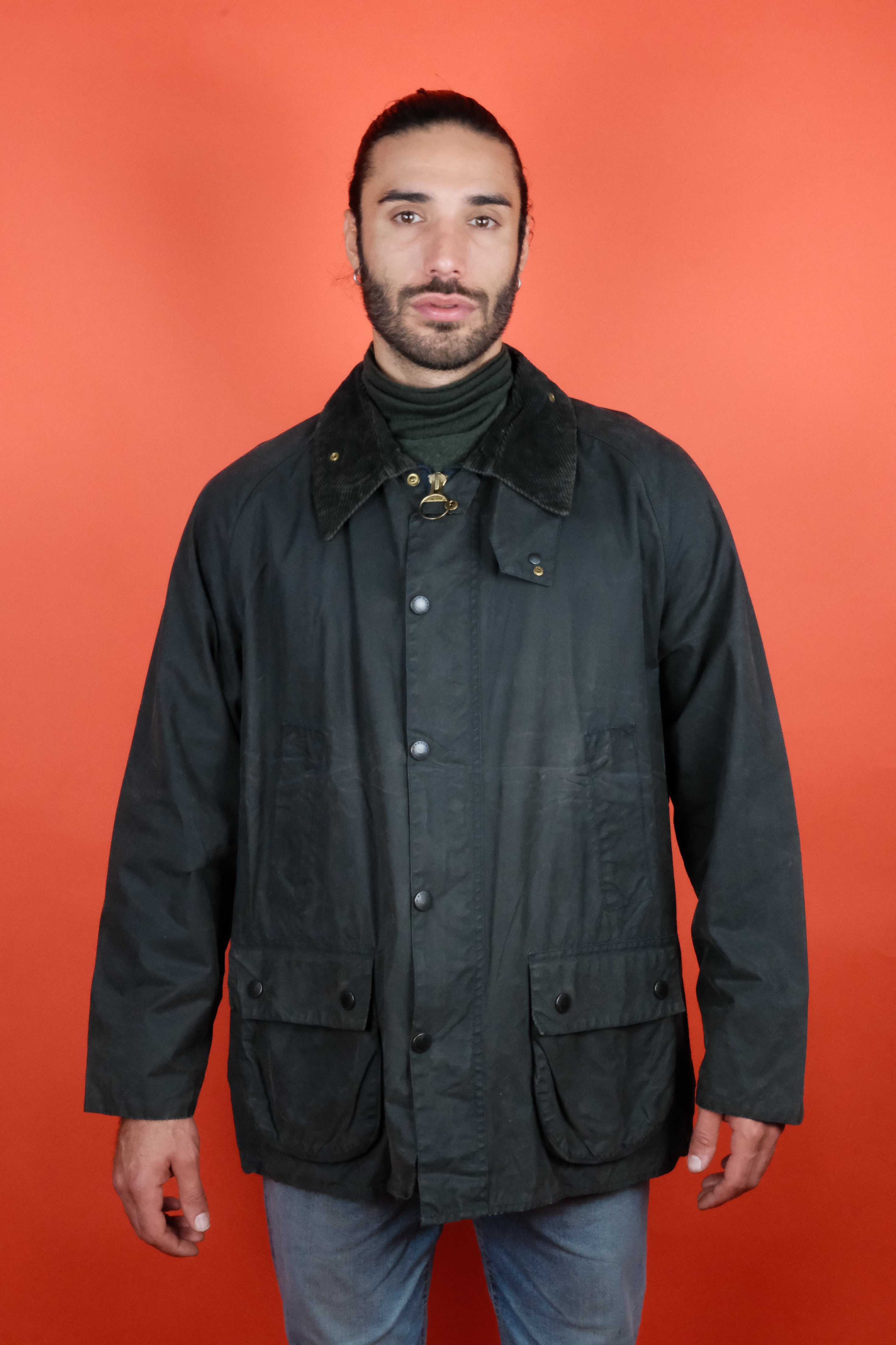 Barbour Bedale Navy 'L' C50/127 Wax Jacket ~ Vintage Store