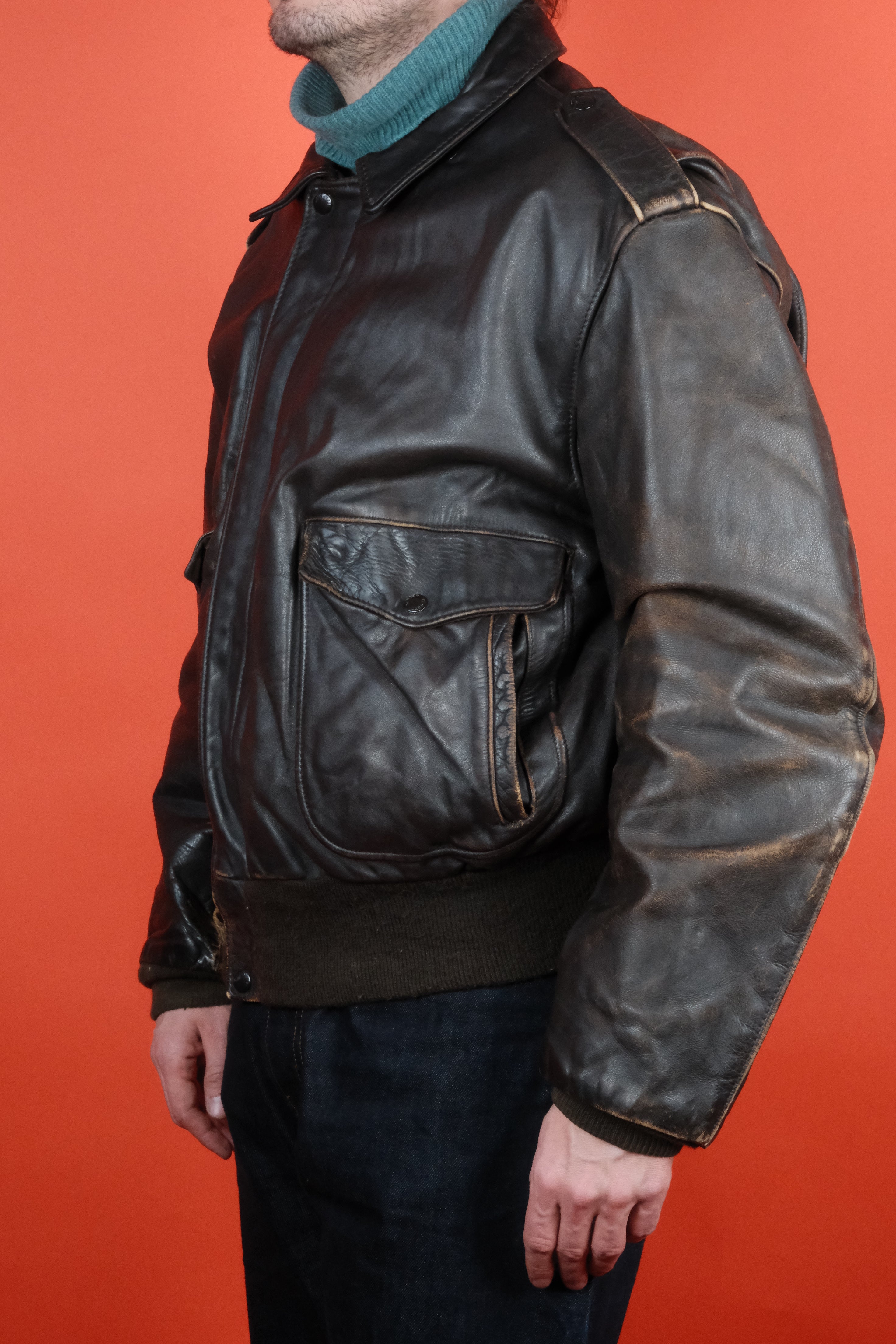 Schott Leather Jacket Type 2 Patina Brown 'L' ~ Vintage Store
