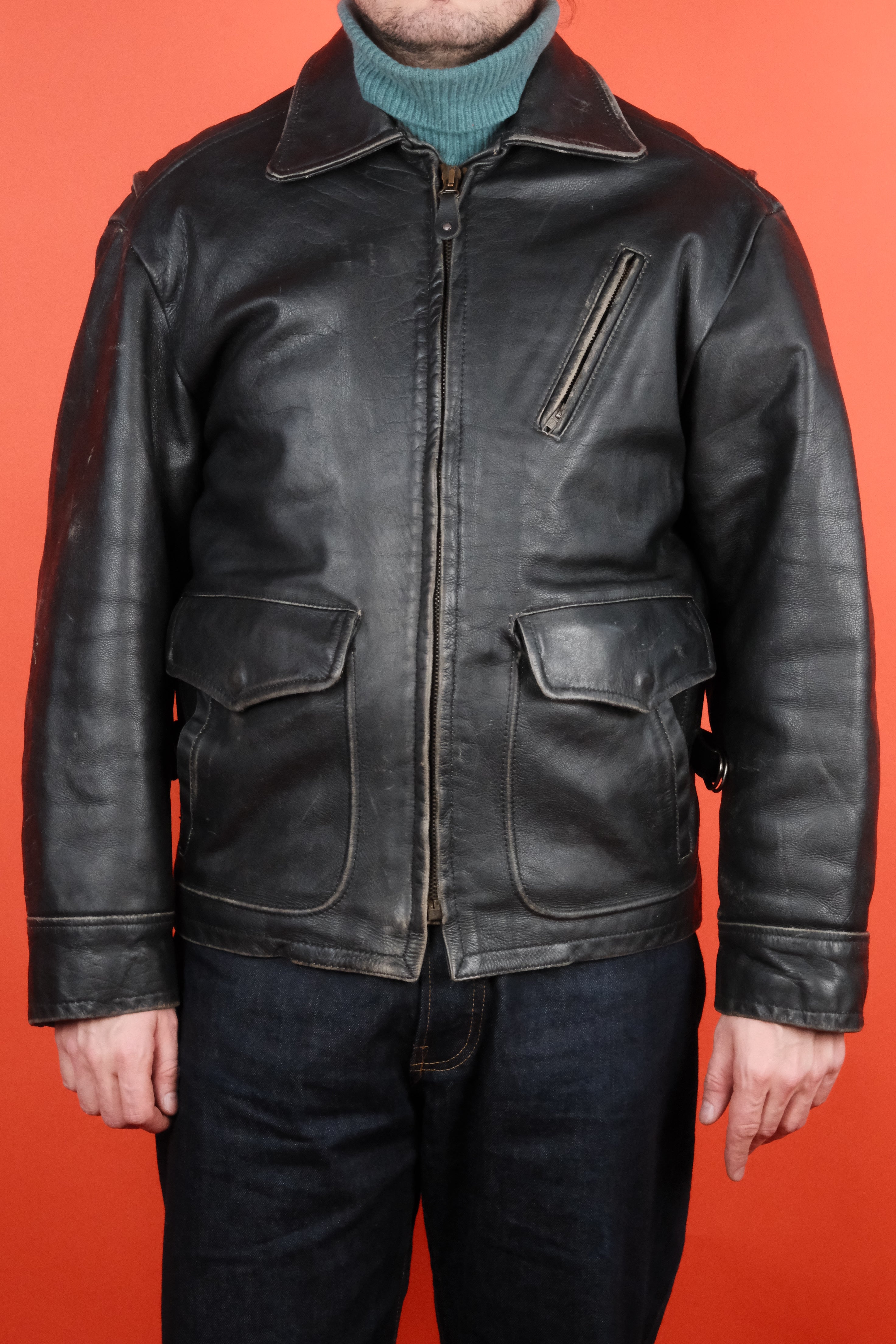 Rifle & Co. Black Leather Jacket 'M'