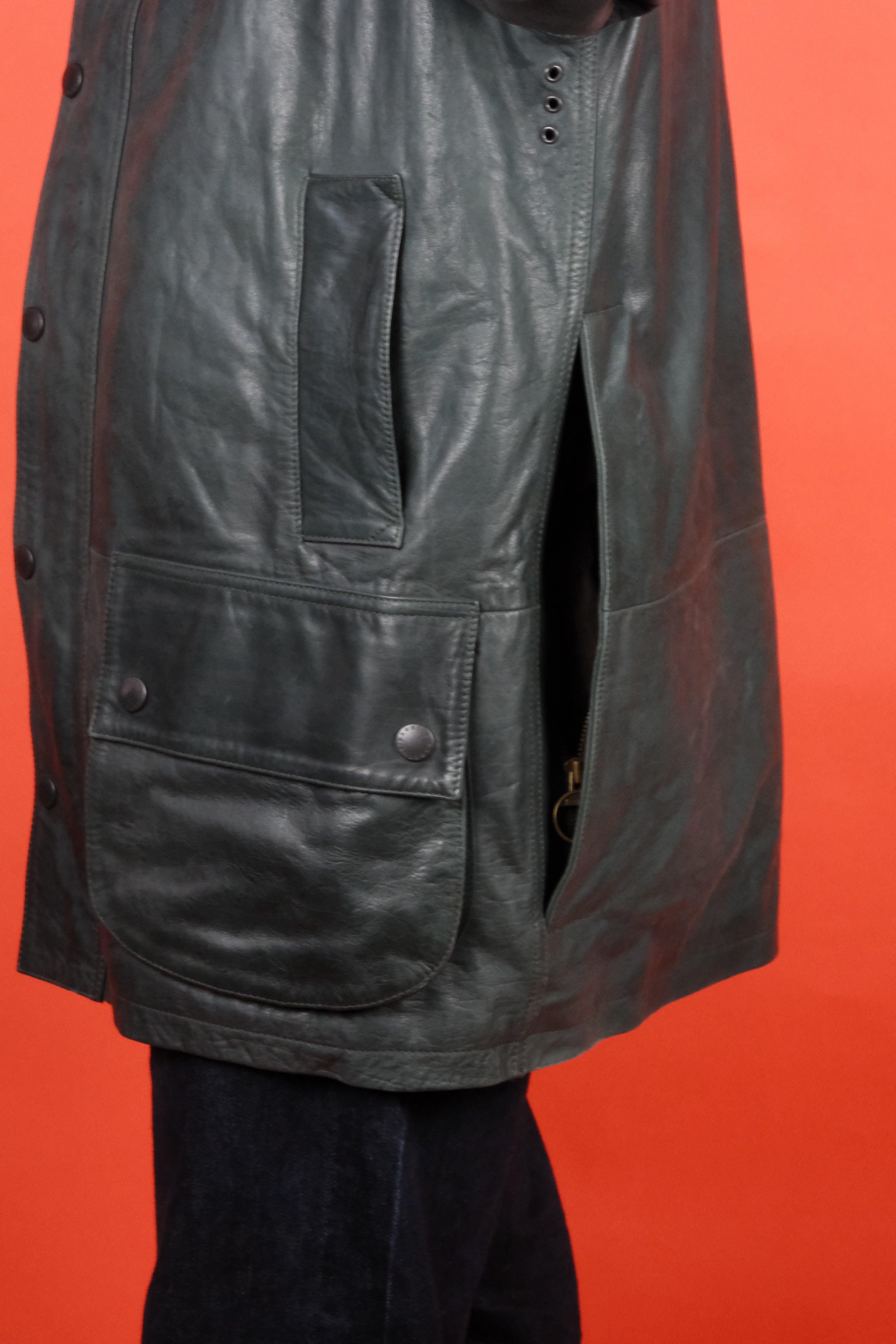 Barbour brown best sale leather jacket