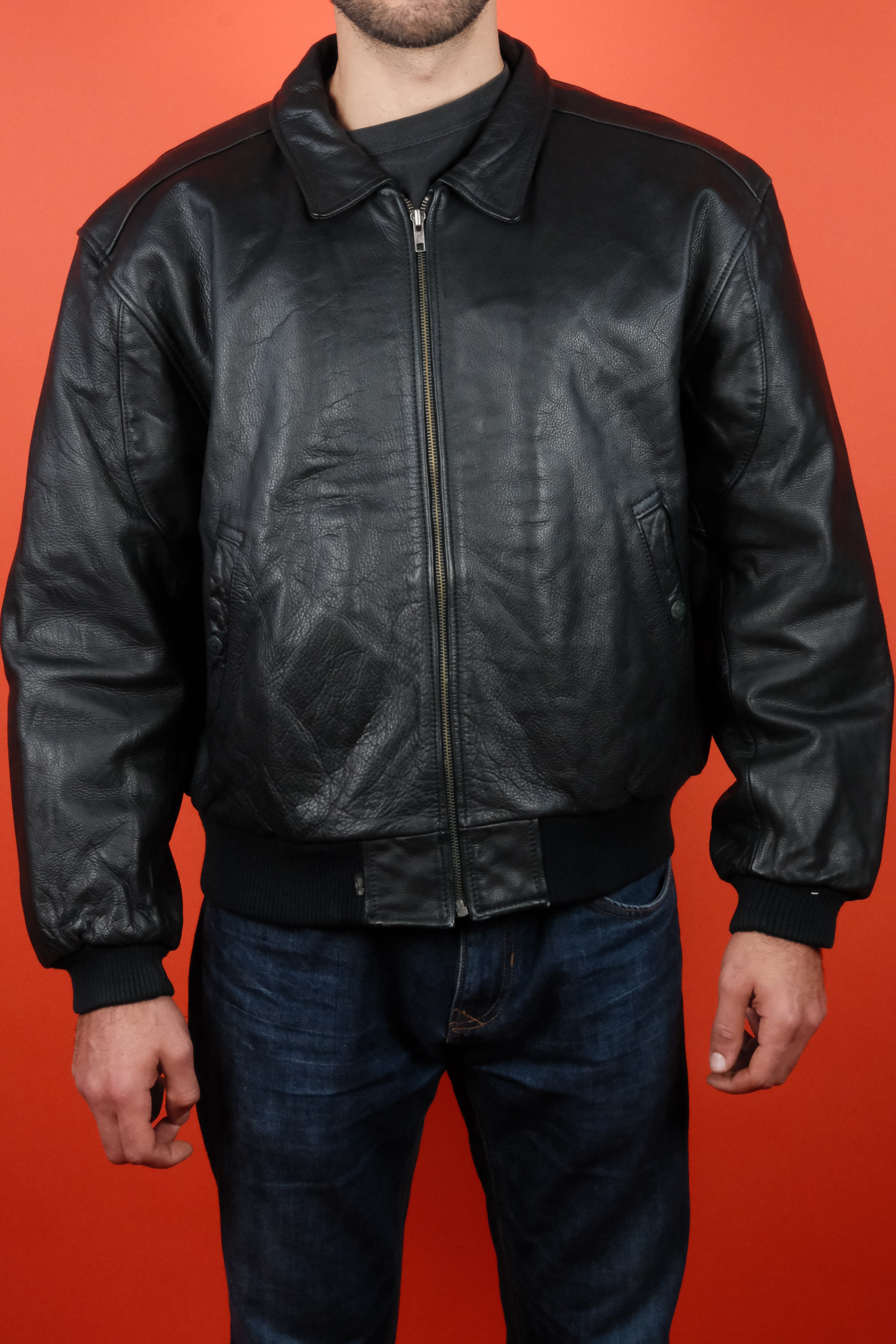 Levi's Black Leather Jacket 'M' ~ Vintage Store Clochard92.com