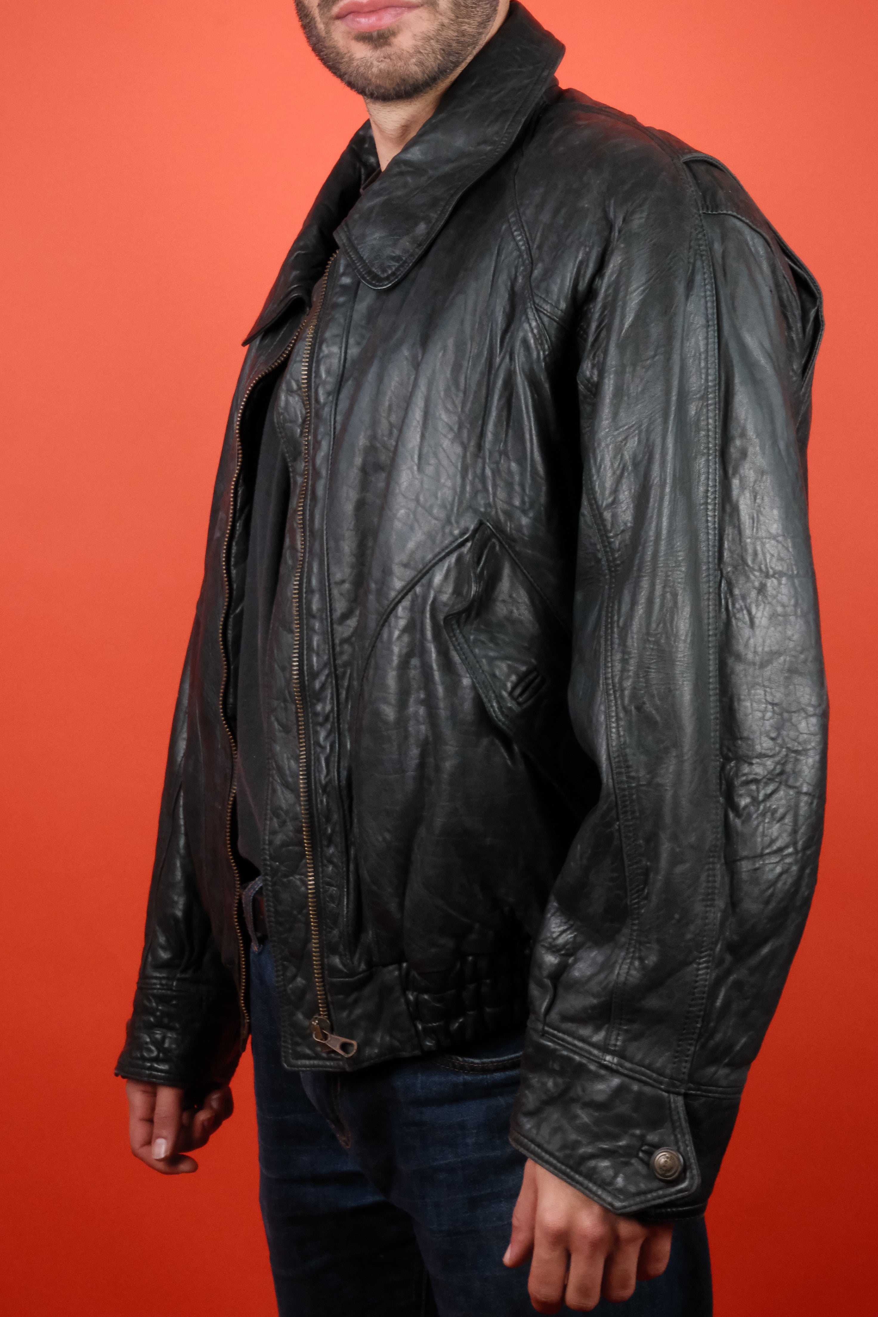 Hugo Boss Leather Jacket 'L/52'