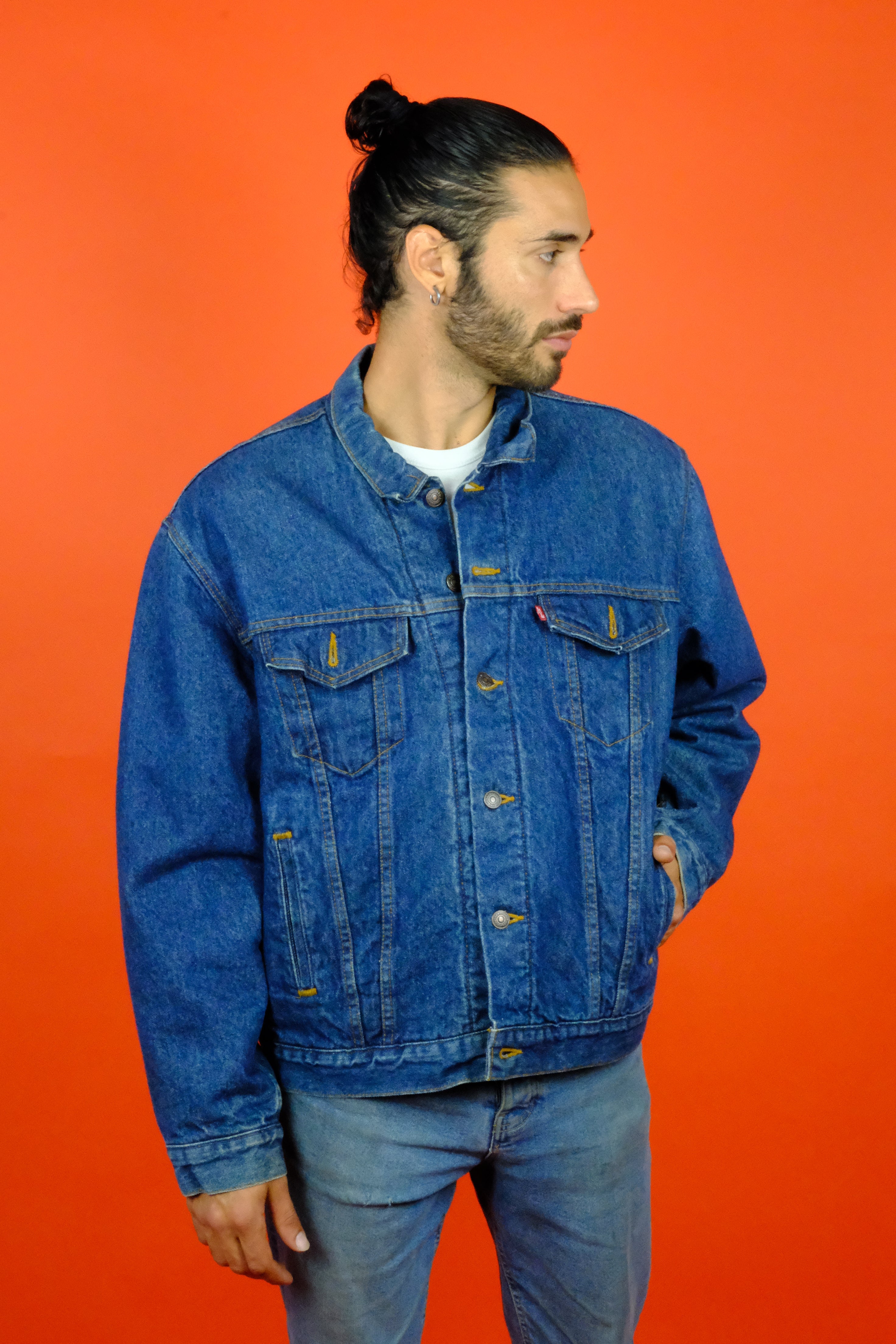 Levis red hot sale denim jacket