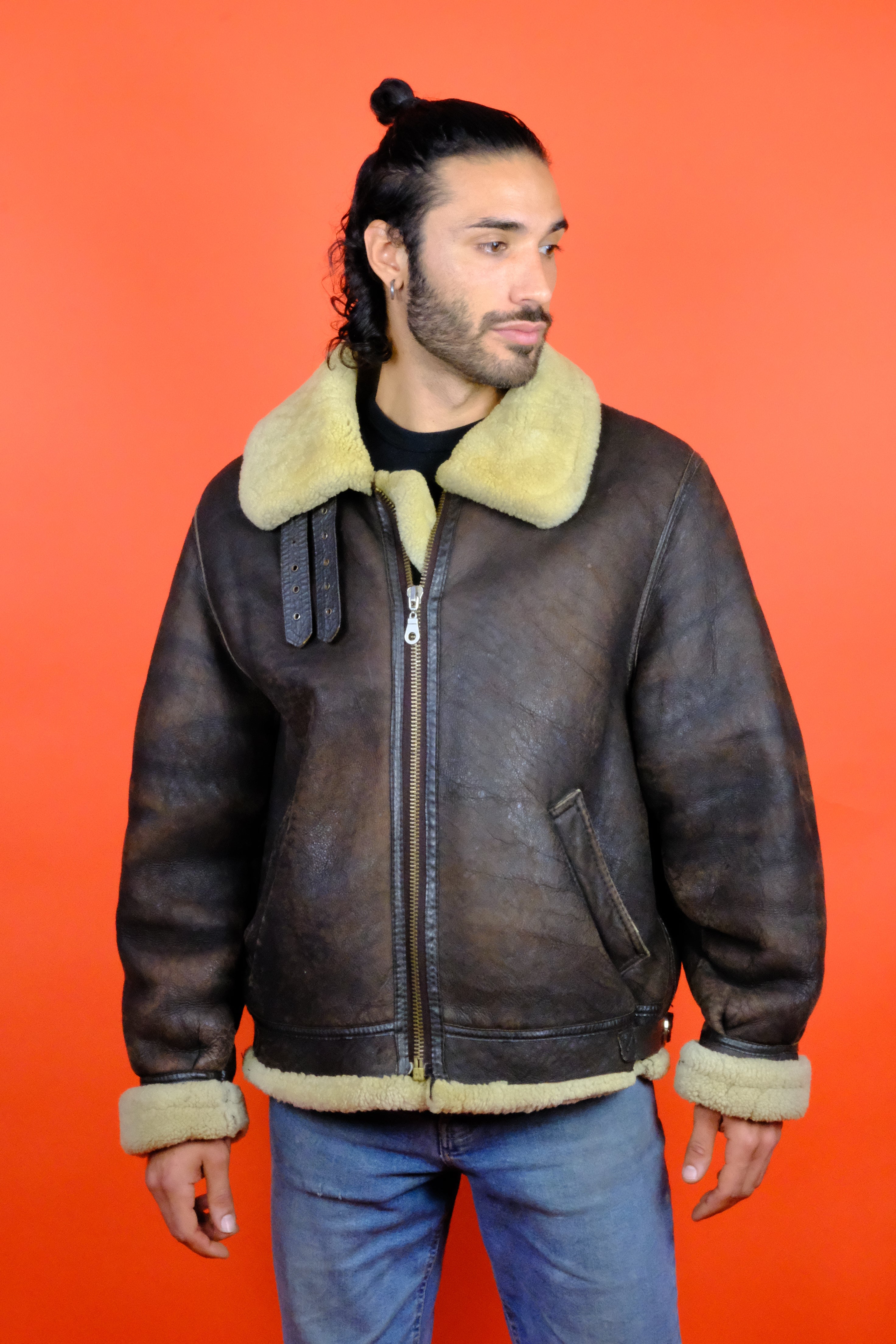 Vintage Shearling Jackets for Men Clochard92