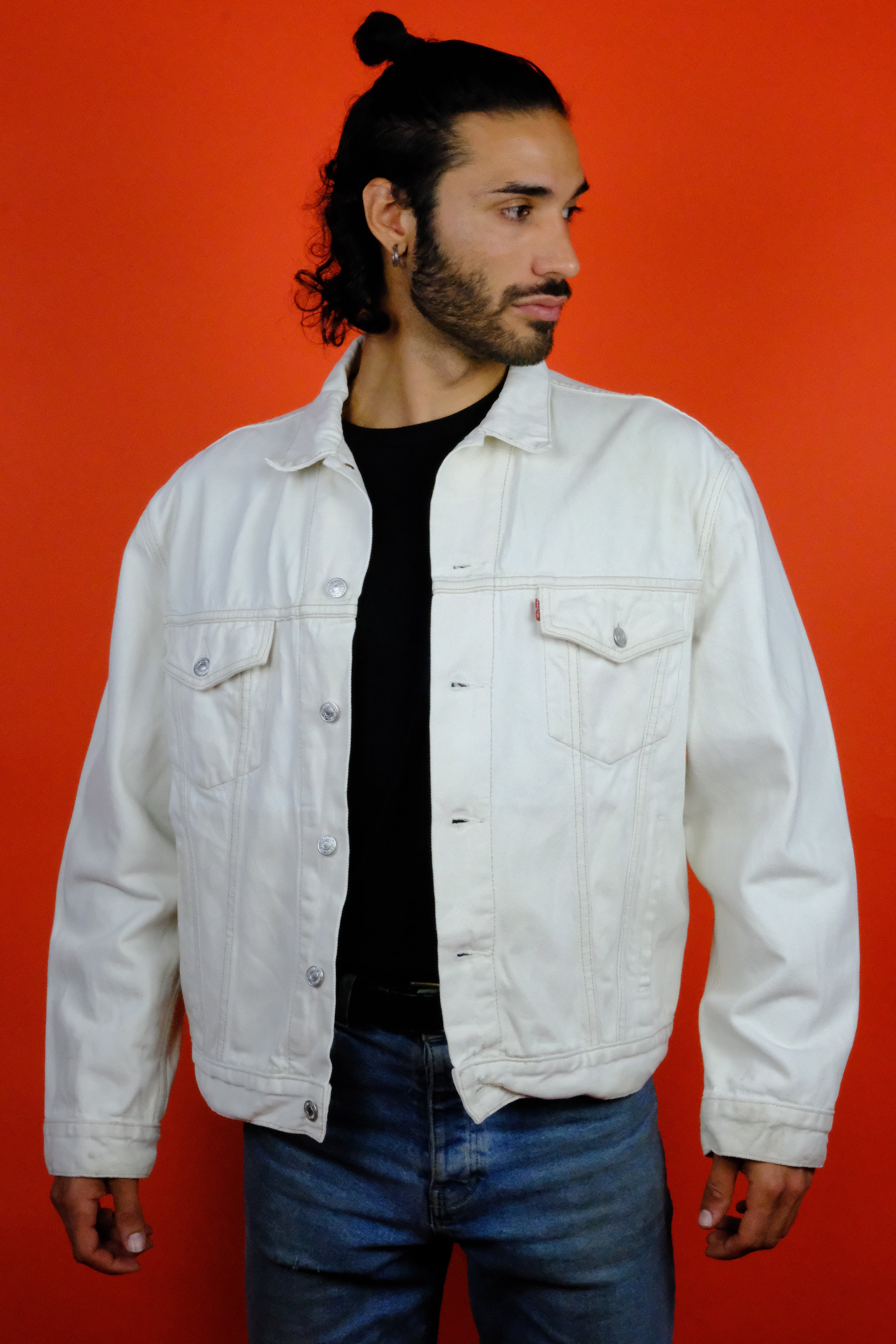 Levi's red best sale jeans jacket