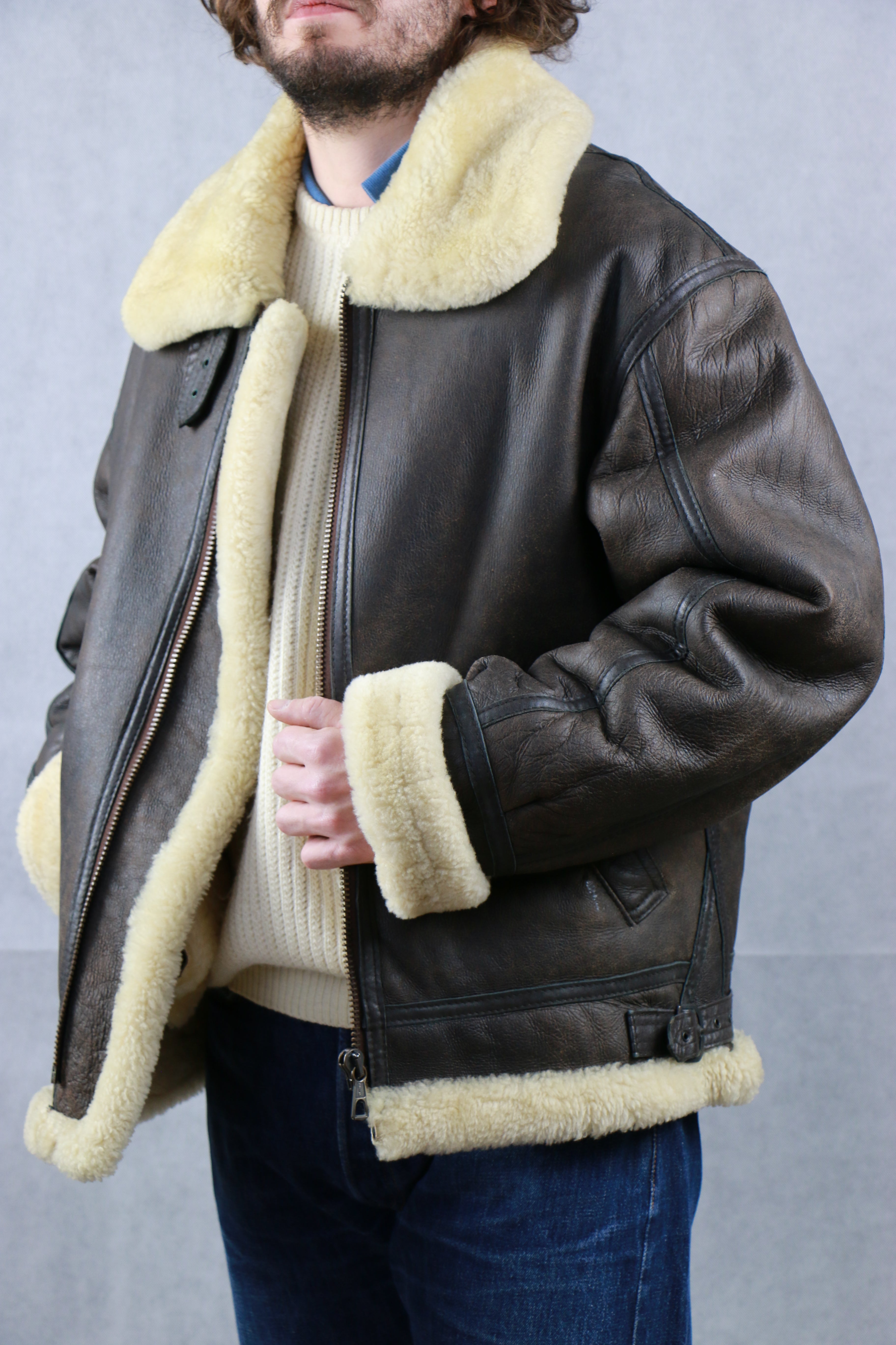 B 3 Shearling Bomber Jacket Vintage Store Clochard92