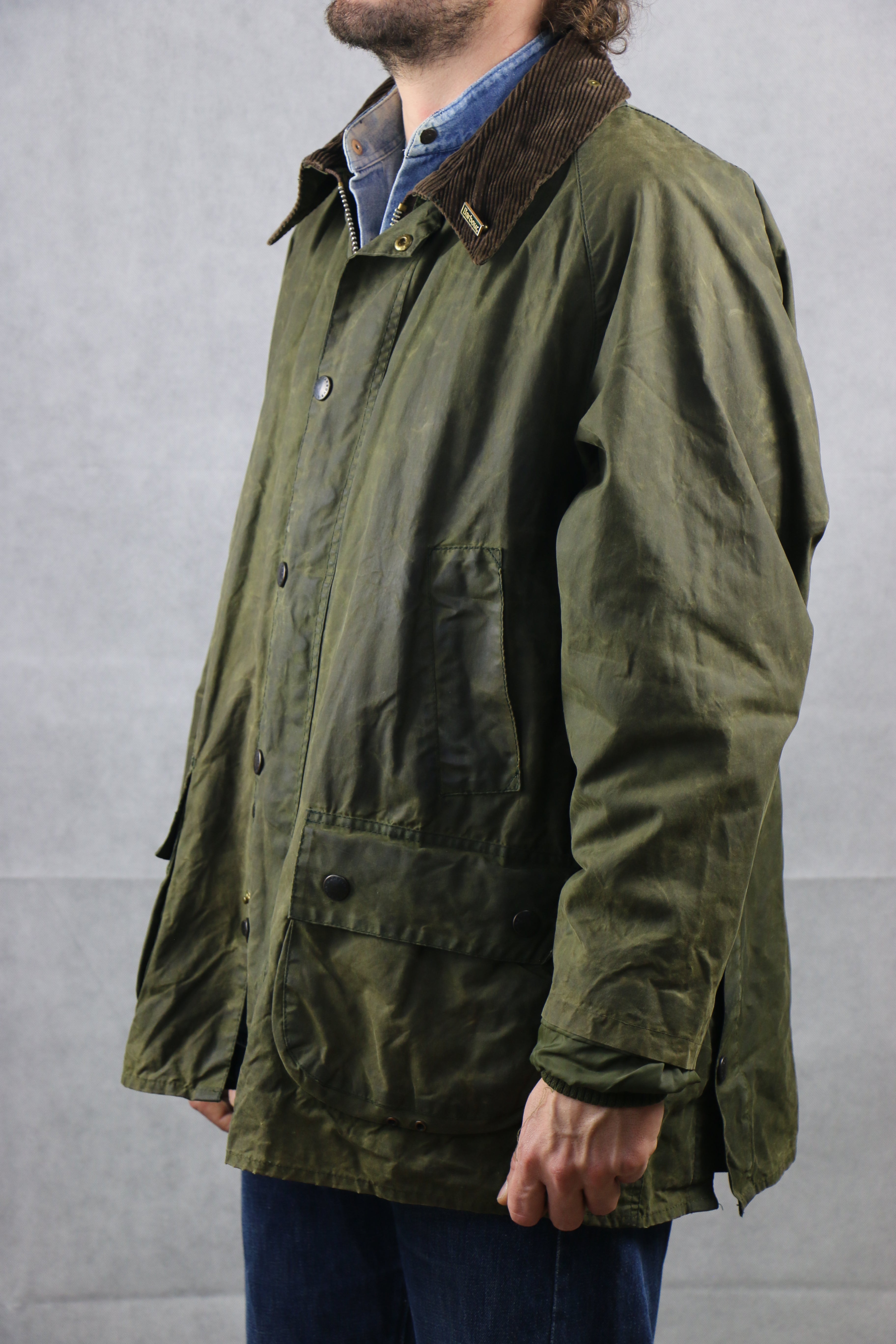 Barbour 'Bedale' C46 Wax Jacket Military Green ~ Vintage
