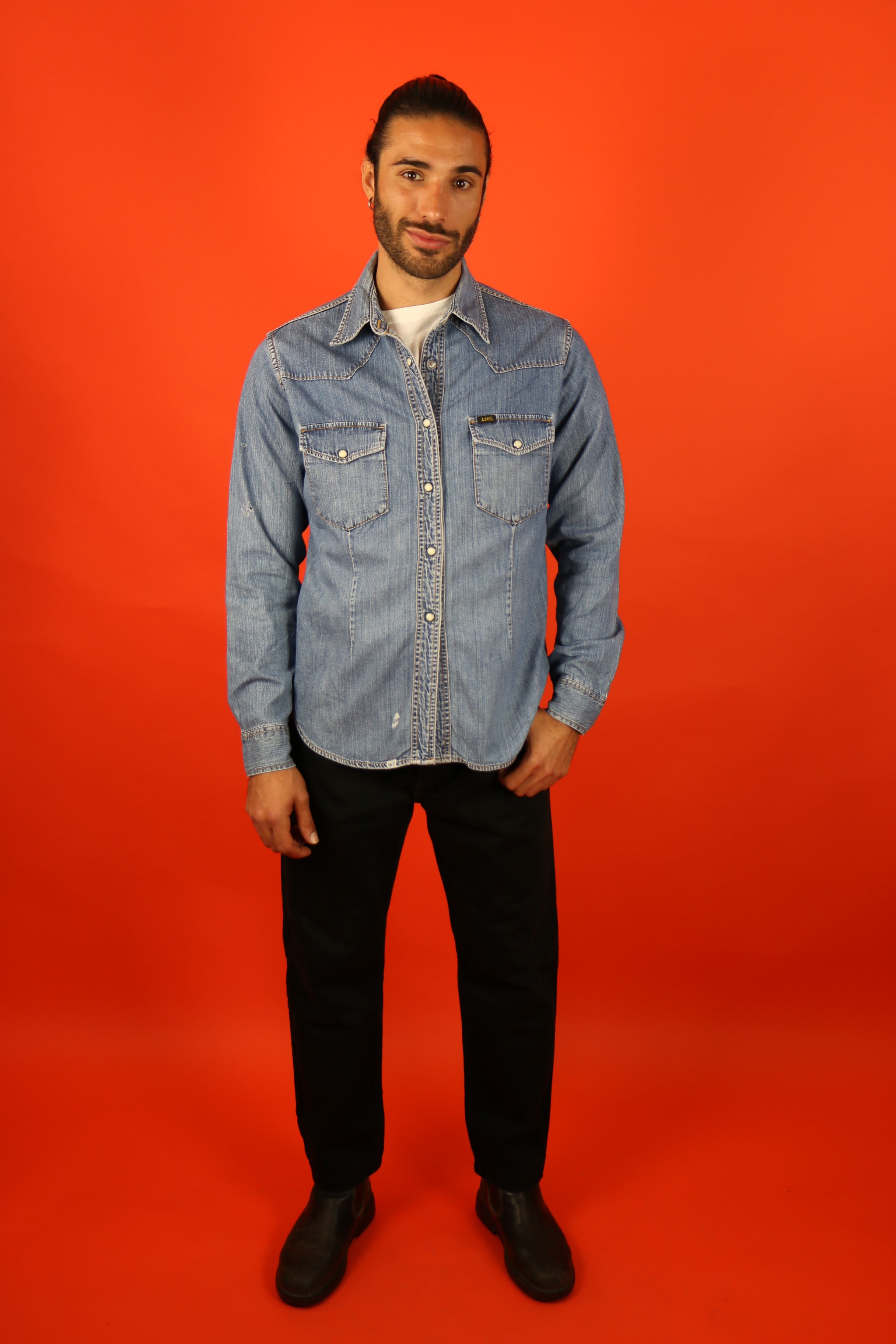 VERSACE JEANS COUTURE | Blue Men's Denim Shirt | YOOX