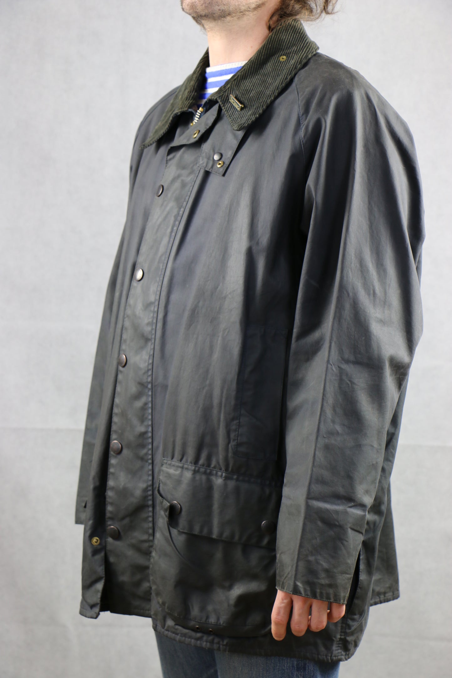 Barbour Beaufort C48 Wax Jacket navy - vintage clothing clochard92.com