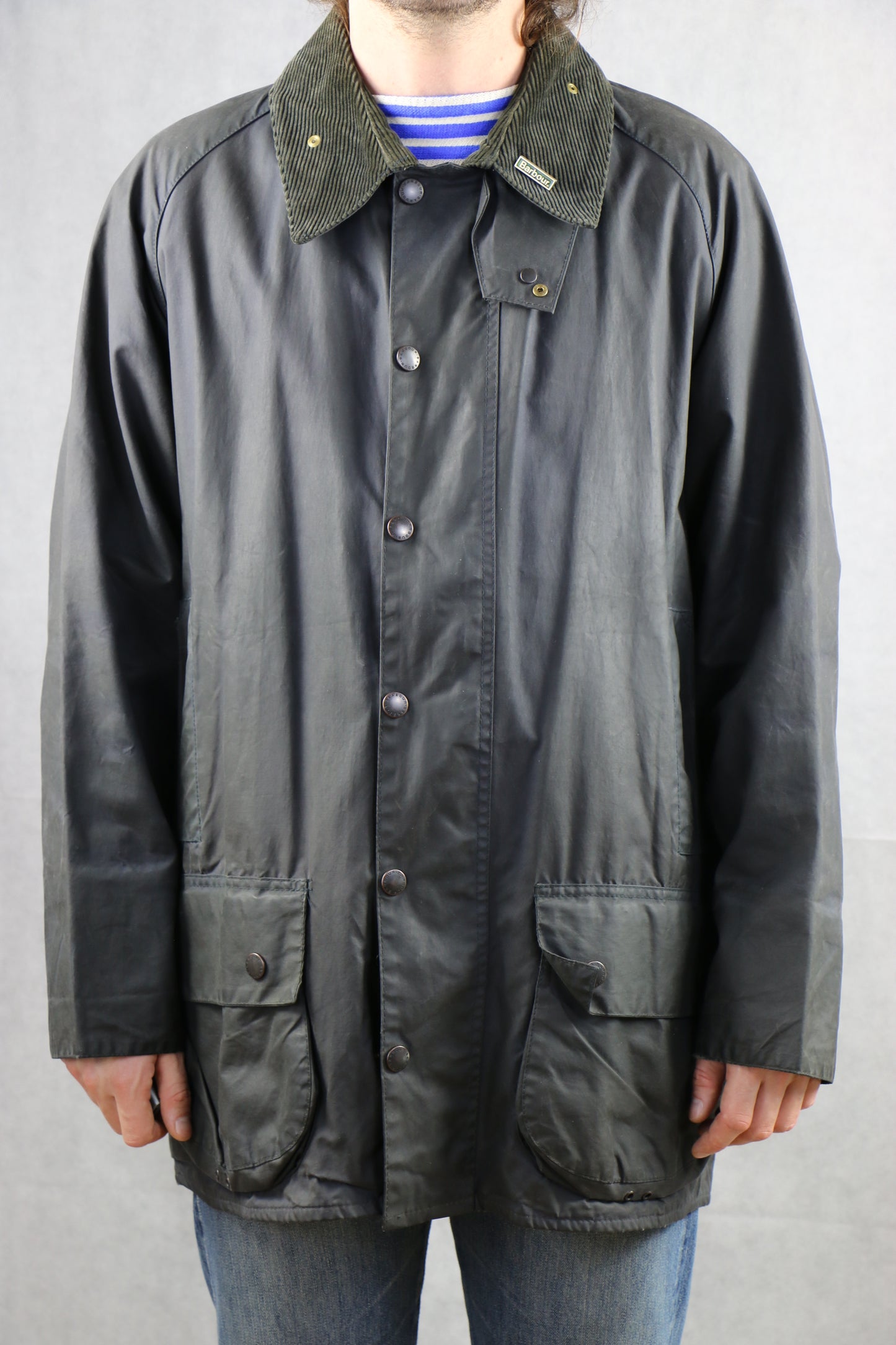 Barbour Beaufort C48 Wax Jacket navy - vintage clothing clochard92.com