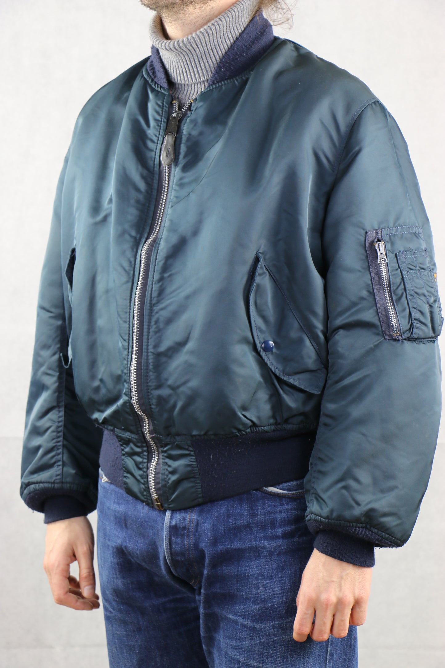 Alpha Bomber MA-1 Ocean Blue - vintage clothing Clochard92.com