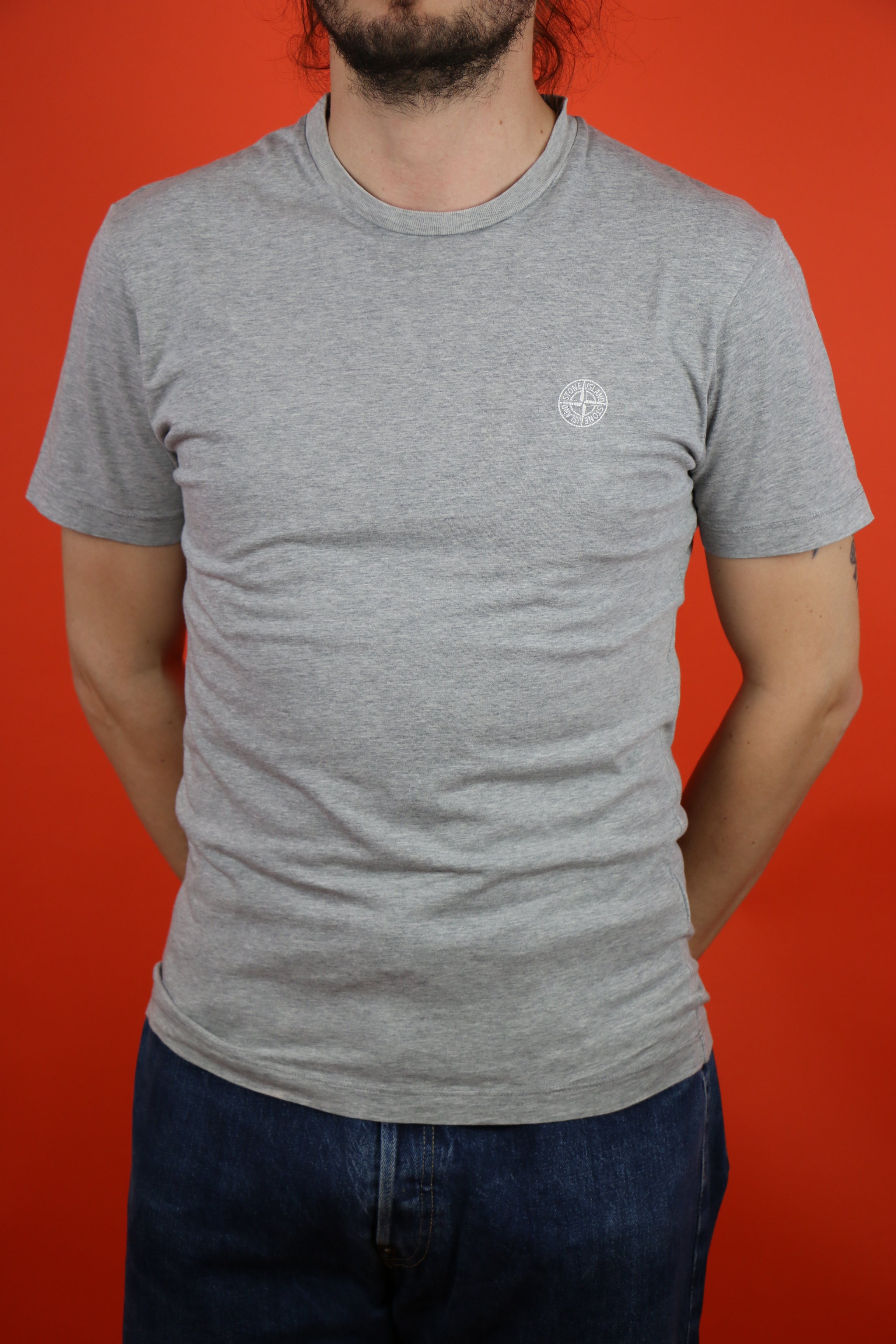 Grey stone island sales t shirt