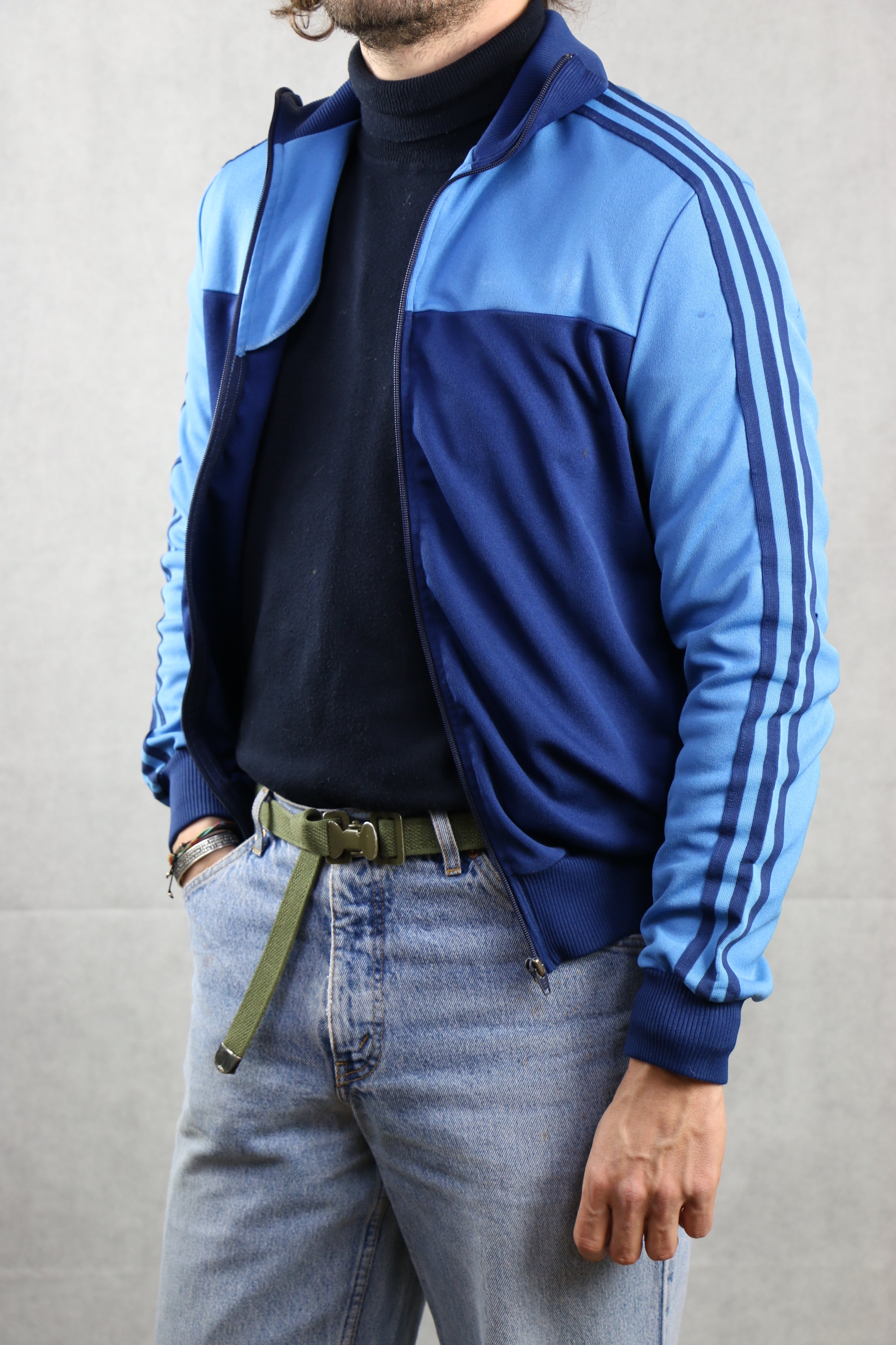 Adidas Track Jacket Two Tones f Blue ~ Vintage Store Clochard92.com