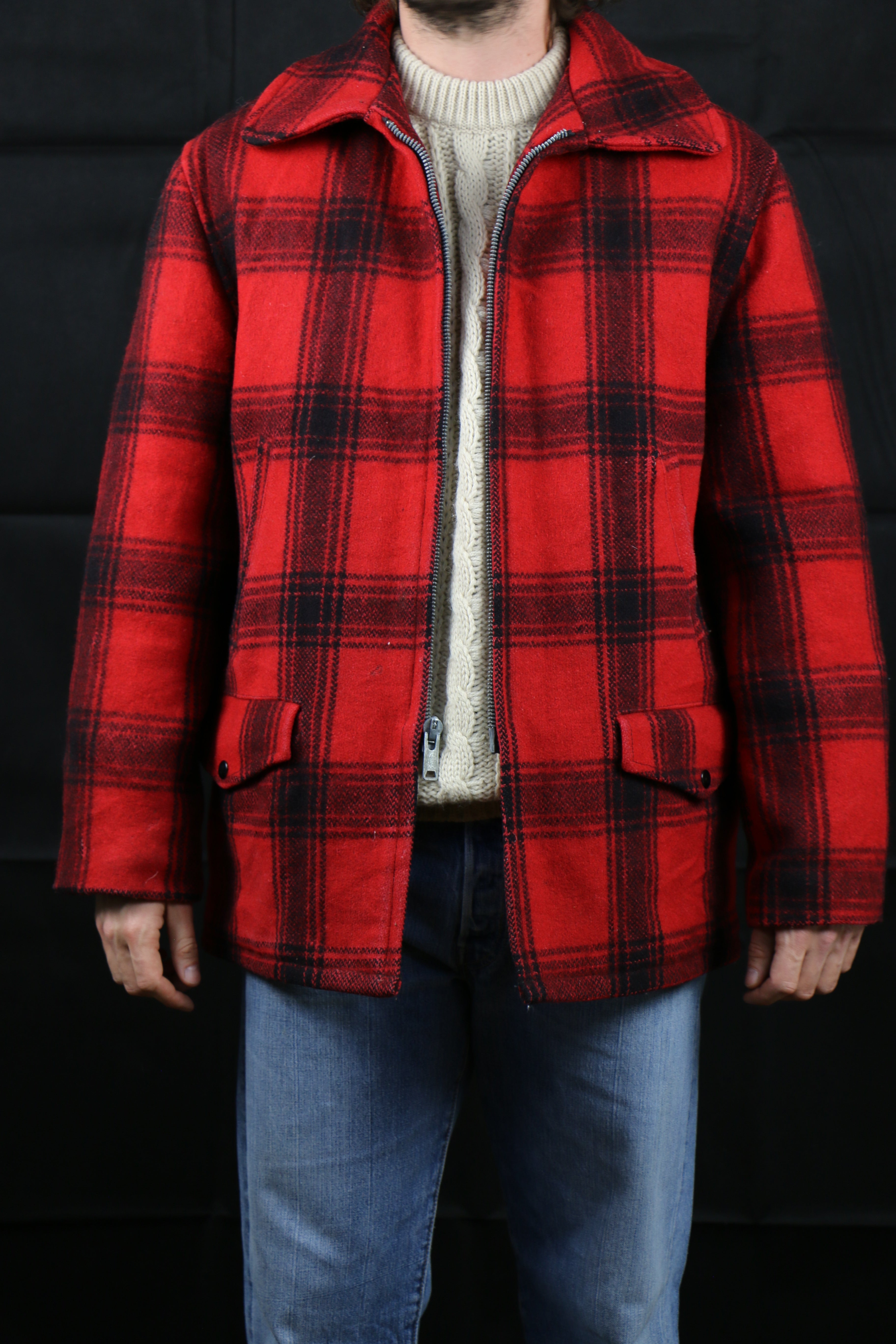 Red plaid best sale hunting jacket