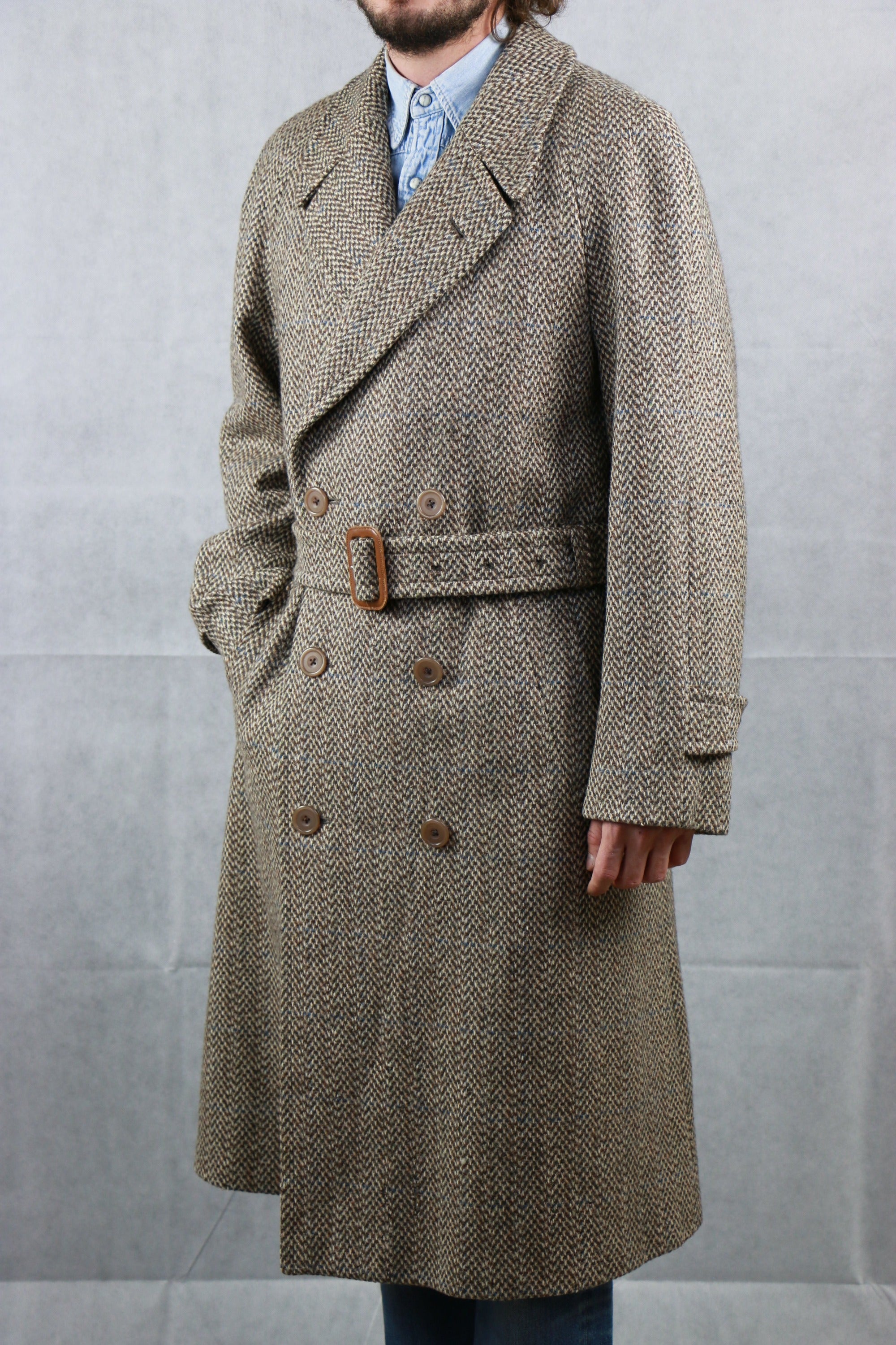 Aquascutum Double breasted Tweed Coat Vintage Store Clochard92