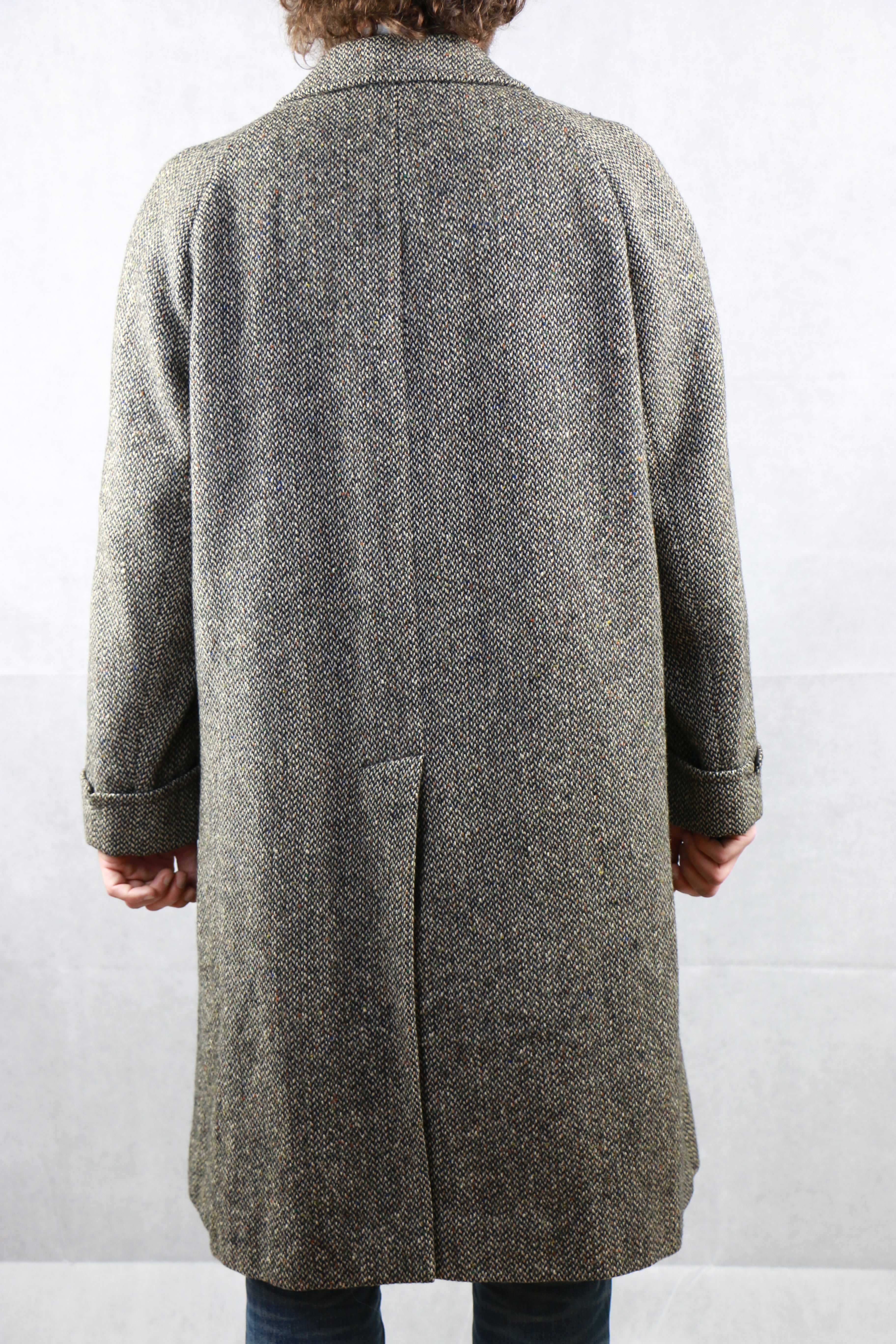 Aquascutum Tweed Coat Wooden Buttons Vintage Store Clochard92