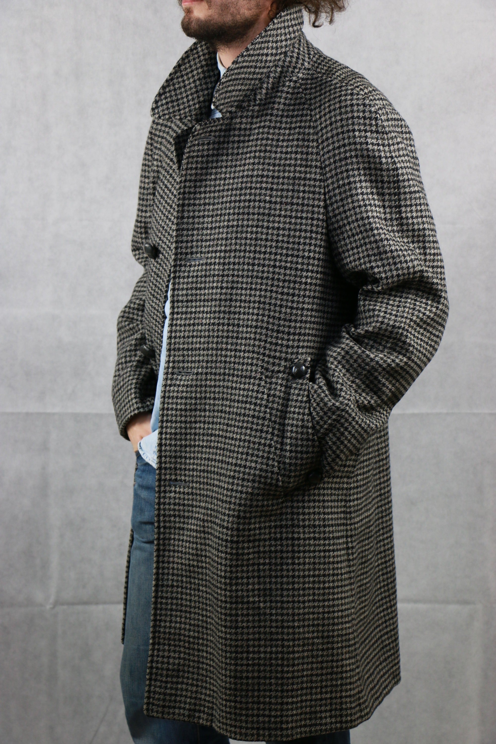 Aquascutum Checkered Tweed Coat Vintage Store Clochard92